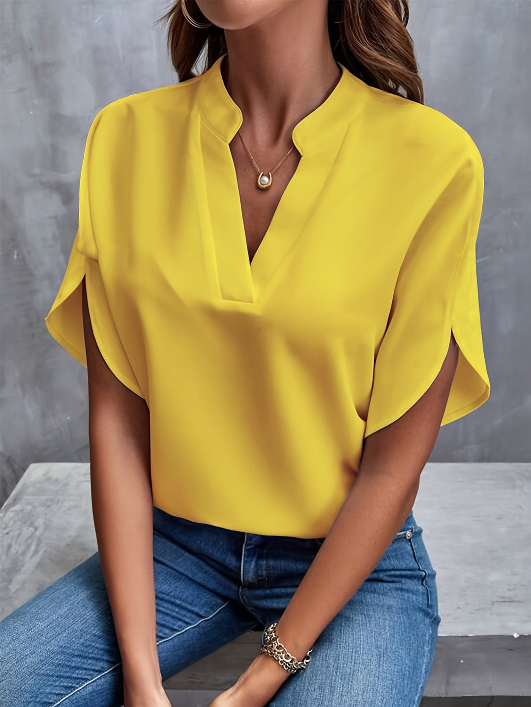 Amelia Notch Neck Blouse