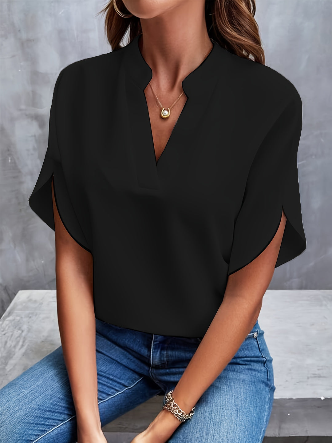 Amelia Notch Neck Blouse