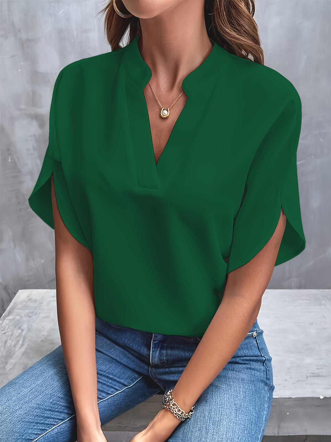 Amelia Notch Neck Blouse